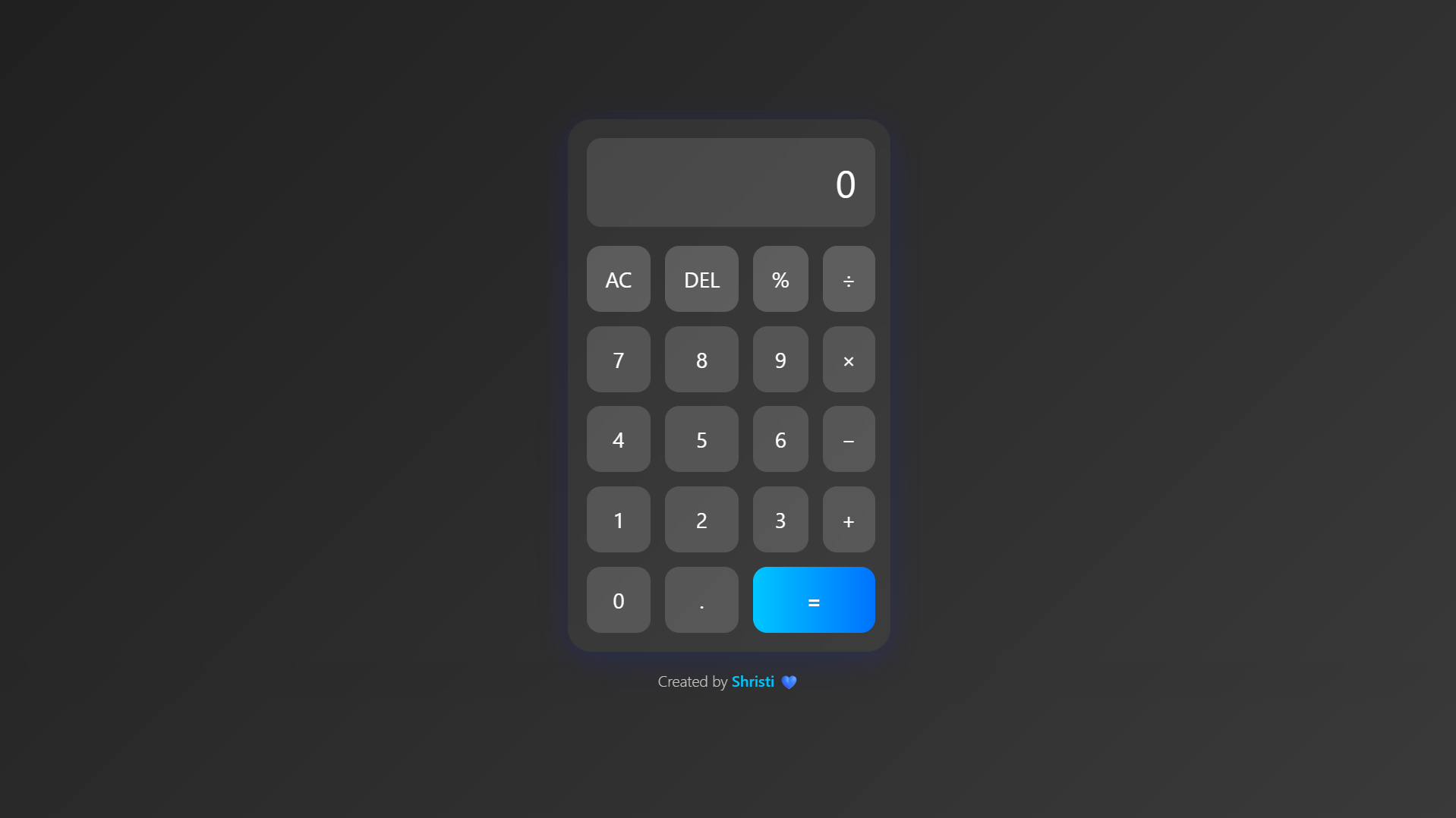 Screenshot of calculator
